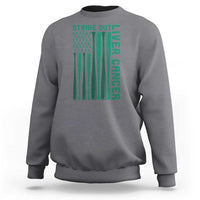 Strike Out Liver Cancer Baseball Sweatshirt American Flag Support Gift