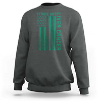 Strike Out Liver Cancer Baseball Sweatshirt American Flag Support Gift
