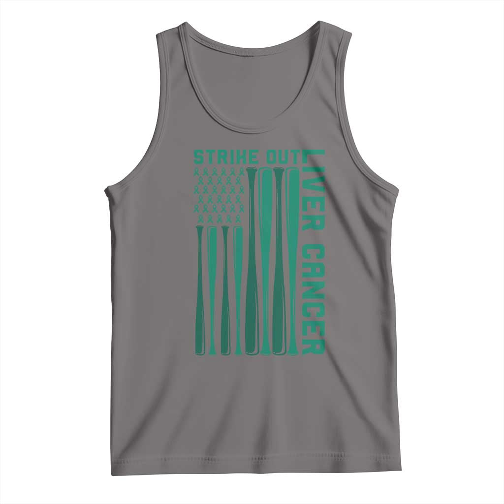 Strike Out Liver Cancer Baseball Tank Top American Flag Support Gift