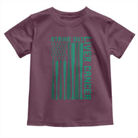 Strike Out Liver Cancer Baseball Toddler T Shirt American Flag Support Gift