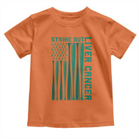 Strike Out Liver Cancer Baseball Toddler T Shirt American Flag Support Gift