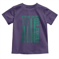 Strike Out Liver Cancer Baseball Toddler T Shirt American Flag Support Gift
