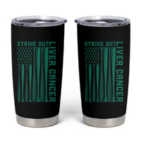 Strike Out Liver Cancer Baseball Tumbler Cup American Flag Support Gift