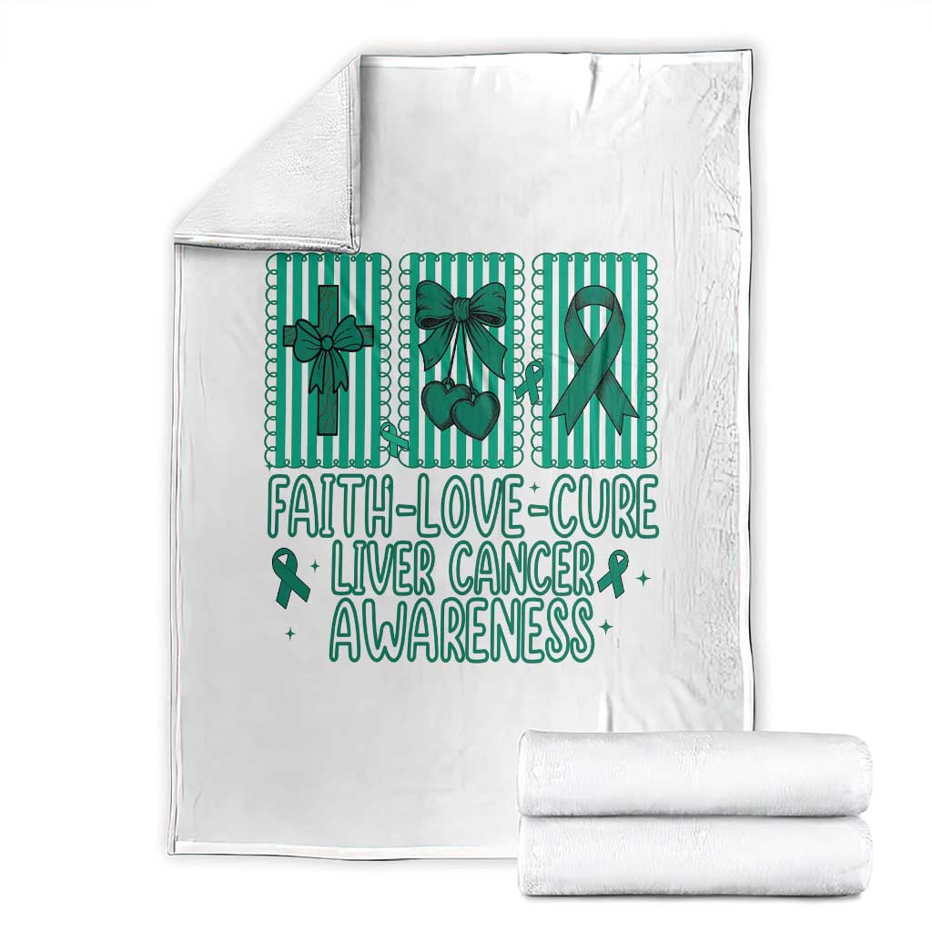 Faith Love And Cure Liver Cancer Awareness Throw Blanket Hope Survivor Support