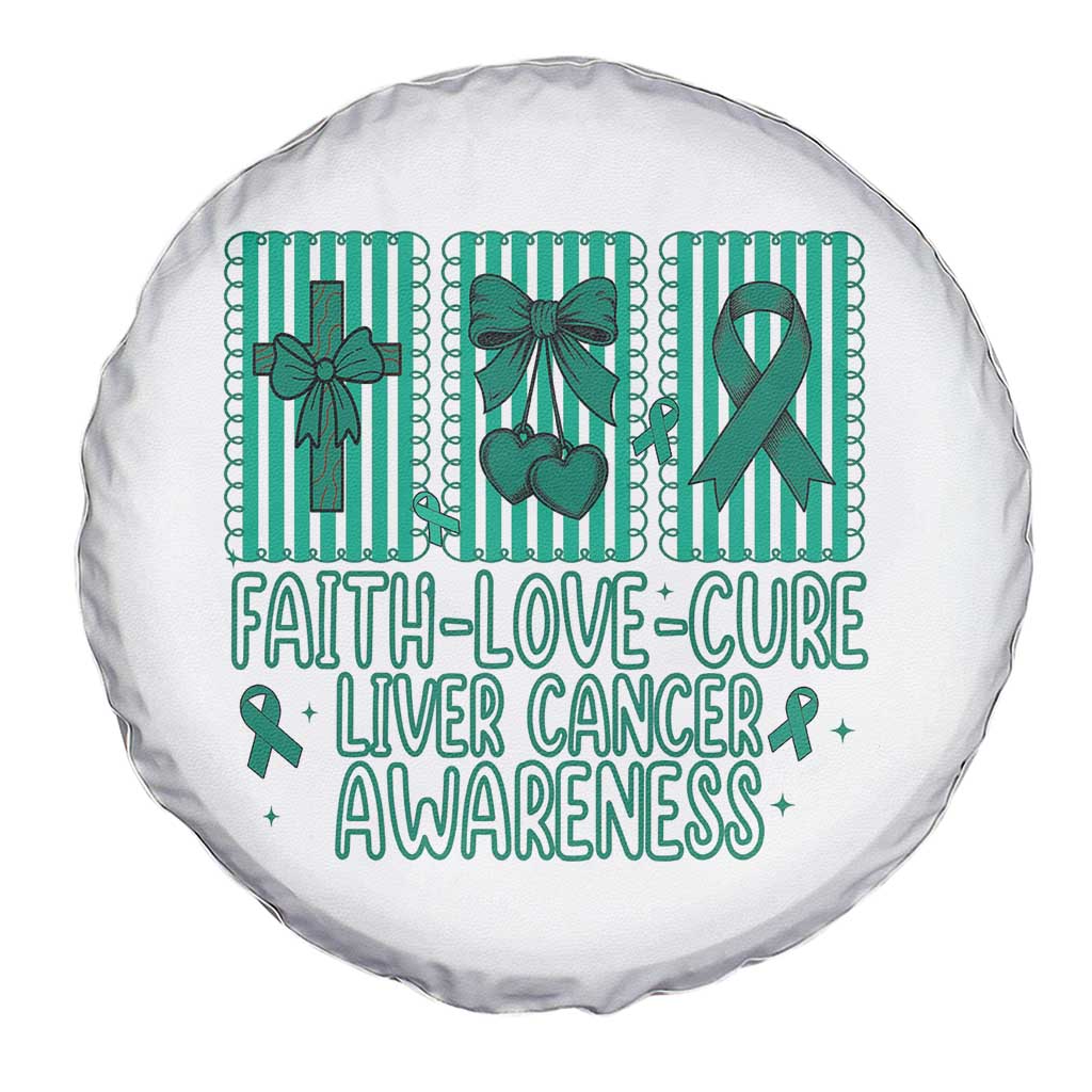 Faith Love And Cure Liver Cancer Awareness Spare Tire Cover Hope Survivor Support
