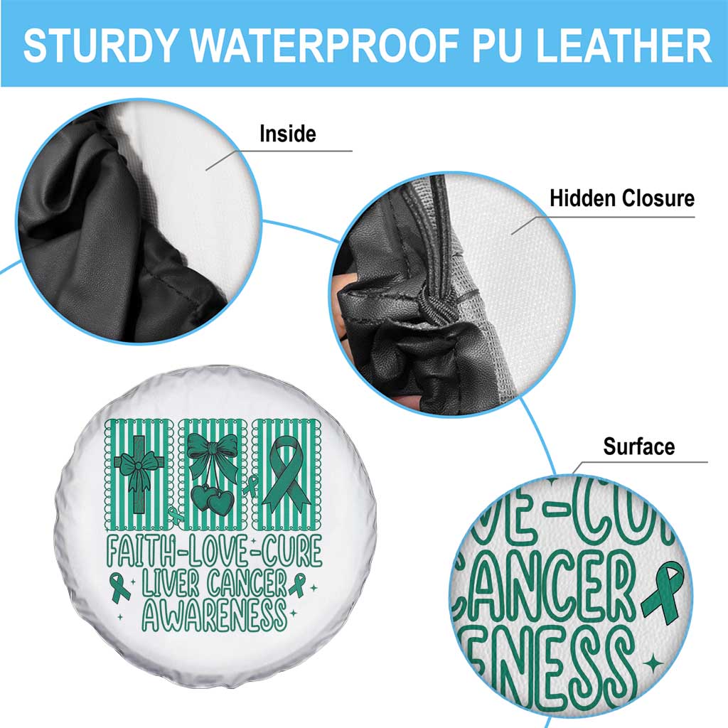 Faith Love And Cure Liver Cancer Awareness Spare Tire Cover Hope Survivor Support