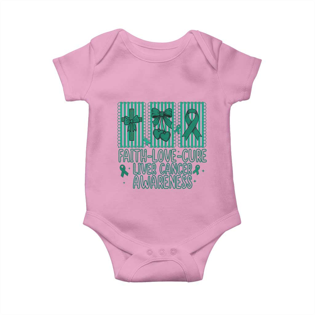 Faith Love And Cure Liver Cancer Awareness Baby Onesie Hope Survivor Support