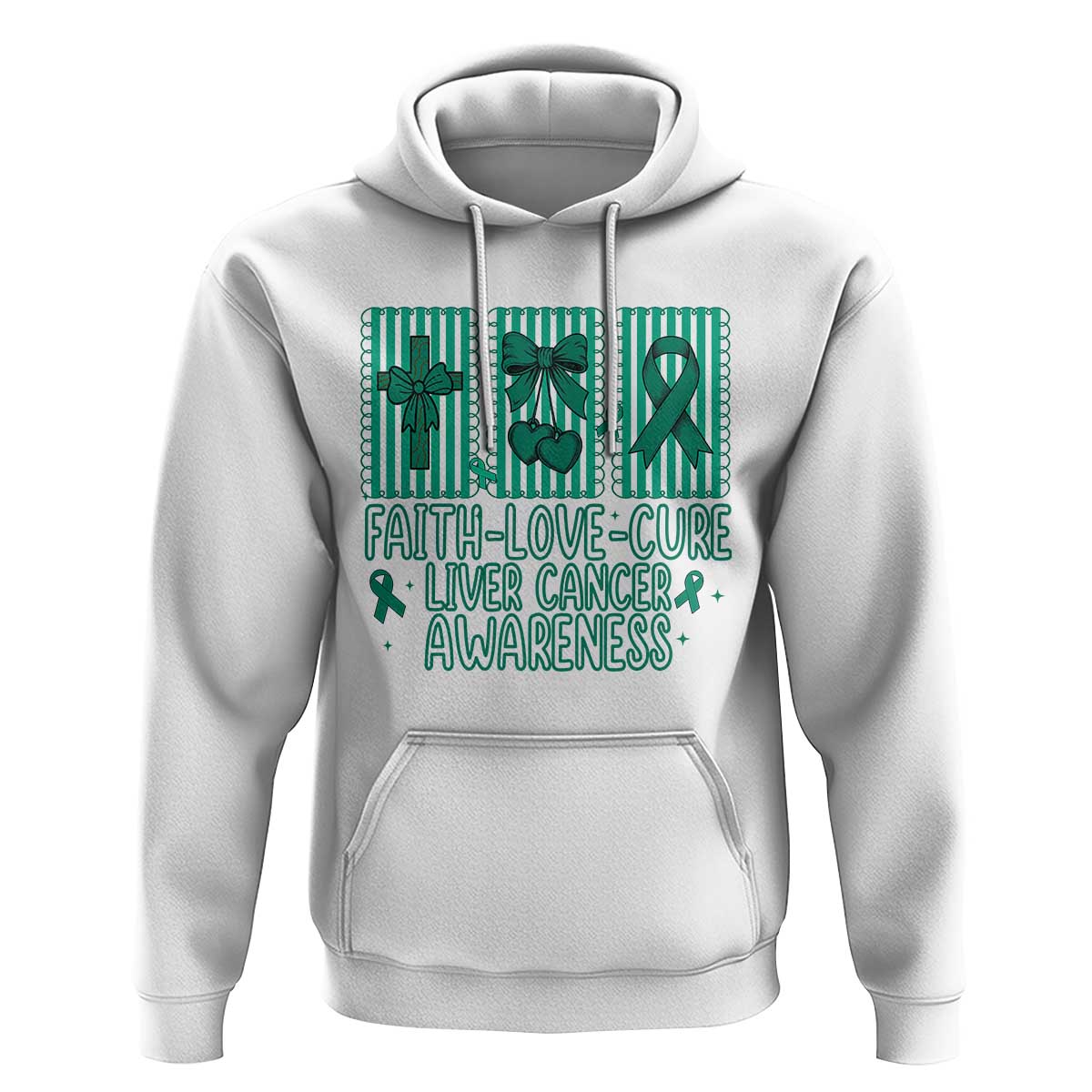 Faith Love And Cure Liver Cancer Awareness Hoodie Hope Survivor Support