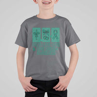 Faith Love And Cure Liver Cancer Awareness T Shirt For Kid Hope Survivor Support