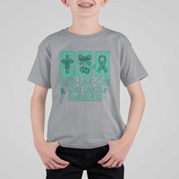 Faith Love And Cure Liver Cancer Awareness T Shirt For Kid Hope Survivor Support