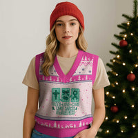 Faith Love And Cure Liver Cancer Awareness V-Neck Knit Sweater Vest Hope Survivor Support