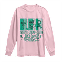 Faith Love And Cure Liver Cancer Awareness Long Sleeve Shirt Hope Survivor Support