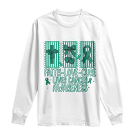 Faith Love And Cure Liver Cancer Awareness Long Sleeve Shirt Hope Survivor Support