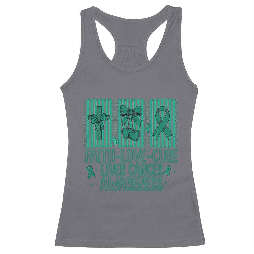 Faith Love And Cure Liver Cancer Awareness Racerback Tank Top Hope Survivor Support