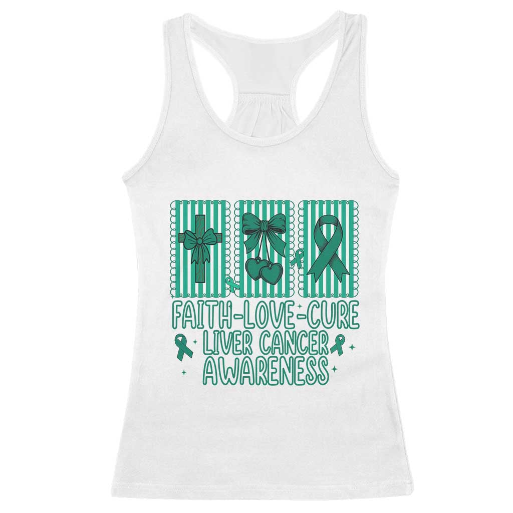 Faith Love And Cure Liver Cancer Awareness Racerback Tank Top Hope Survivor Support