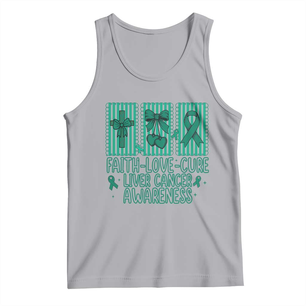 Faith Love And Cure Liver Cancer Awareness Tank Top Hope Survivor Support