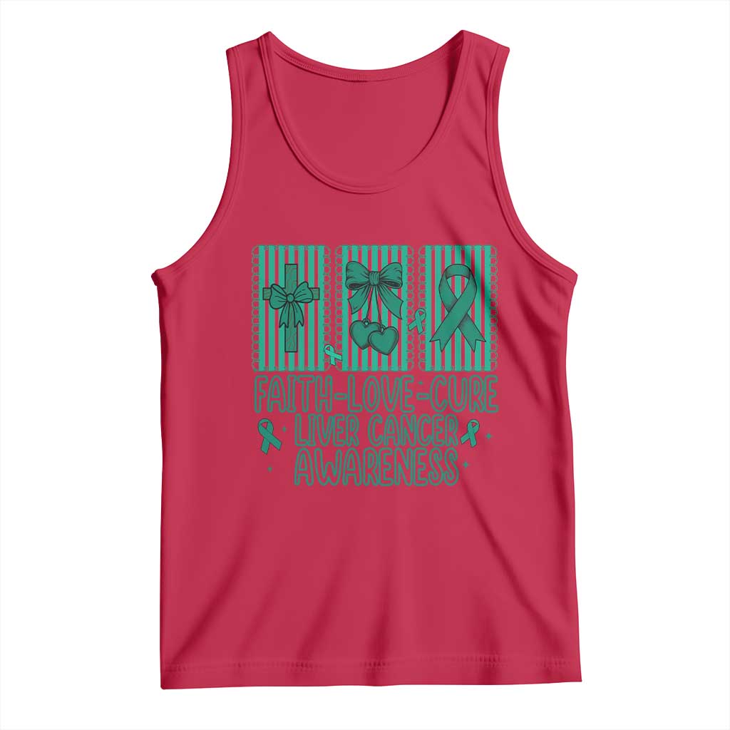 Faith Love And Cure Liver Cancer Awareness Tank Top Hope Survivor Support