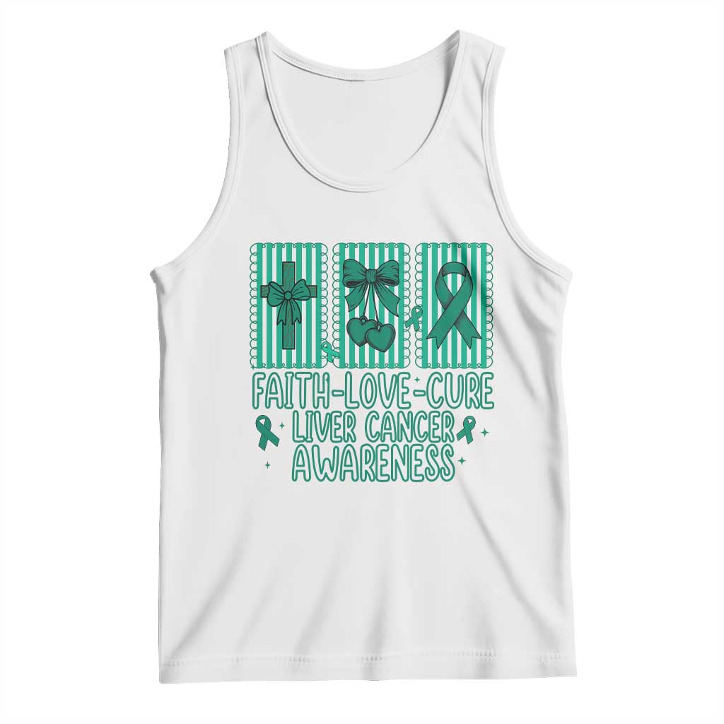 Faith Love And Cure Liver Cancer Awareness Tank Top Hope Survivor Support