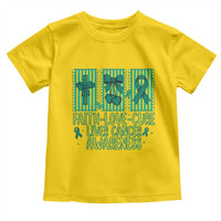 Faith Love And Cure Liver Cancer Awareness Toddler T Shirt Hope Survivor Support