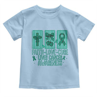 Faith Love And Cure Liver Cancer Awareness Toddler T Shirt Hope Survivor Support