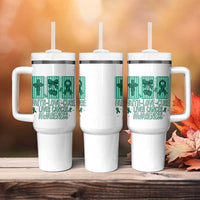 Faith Love And Cure Liver Cancer Awareness Tumbler With Handle Hope Survivor Support
