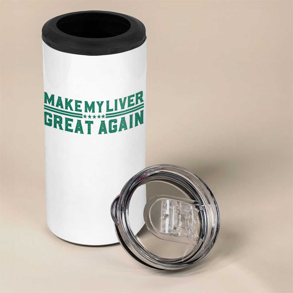 Make My Liver Great Again 4 in 1 Can Cooler Tumbler Liver Cancer Support Gift
