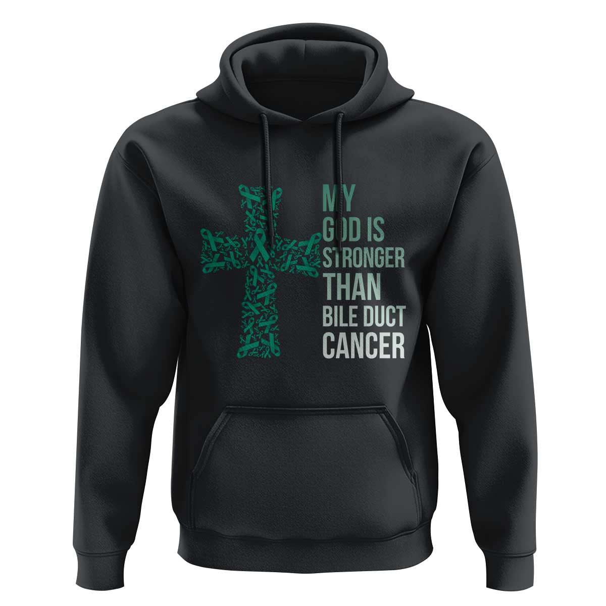 My God Is Stronger Than Bile Duct Cancer Hoodie Faith Over Fear Support Gift