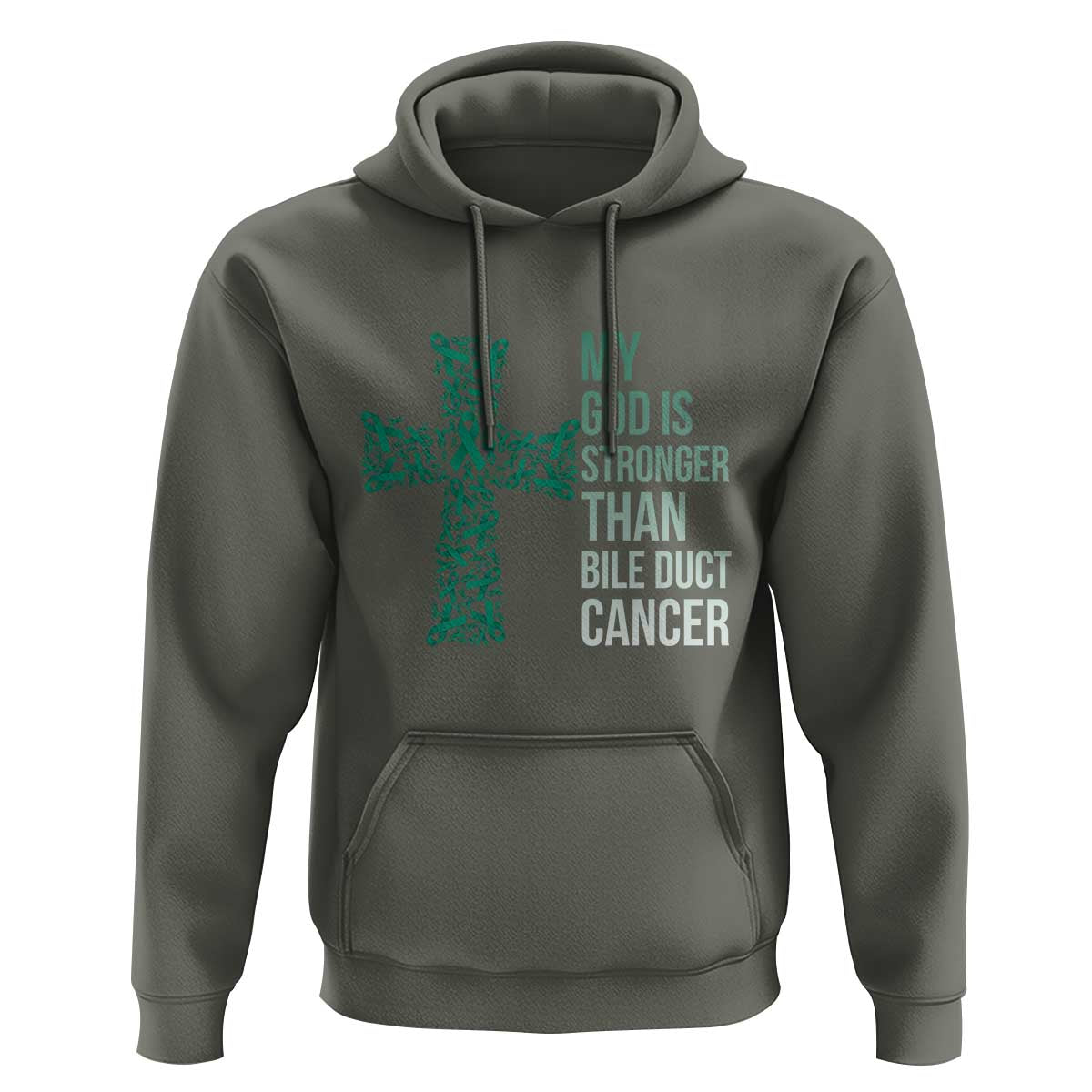 My God Is Stronger Than Bile Duct Cancer Hoodie Faith Over Fear Support Gift