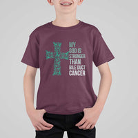 My God Is Stronger Than Bile Duct Cancer T Shirt For Kid Faith Over Fear Support Gift