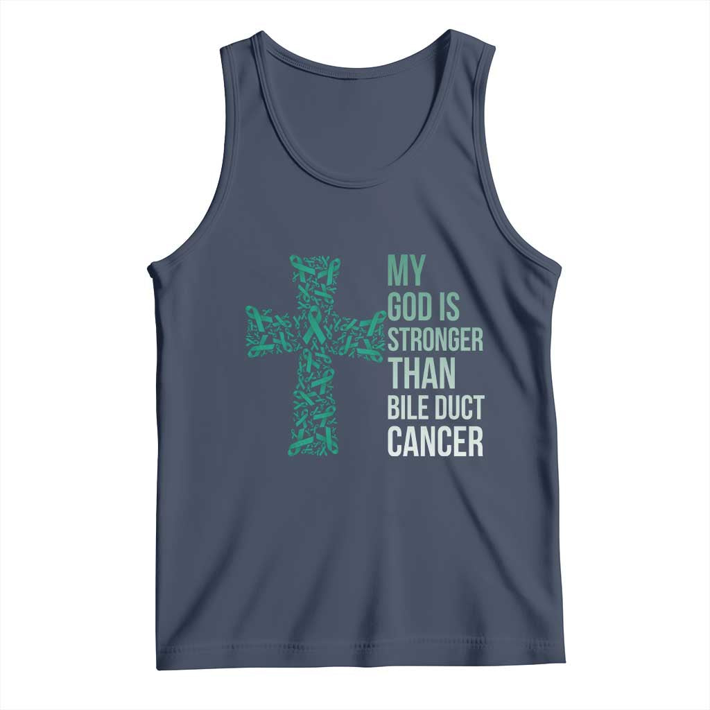 My God Is Stronger Than Bile Duct Cancer Tank Top Faith Over Fear Support Gift