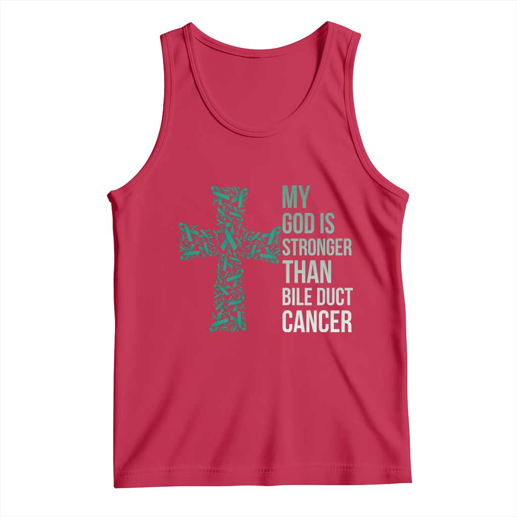 My God Is Stronger Than Bile Duct Cancer Tank Top Faith Over Fear Support Gift