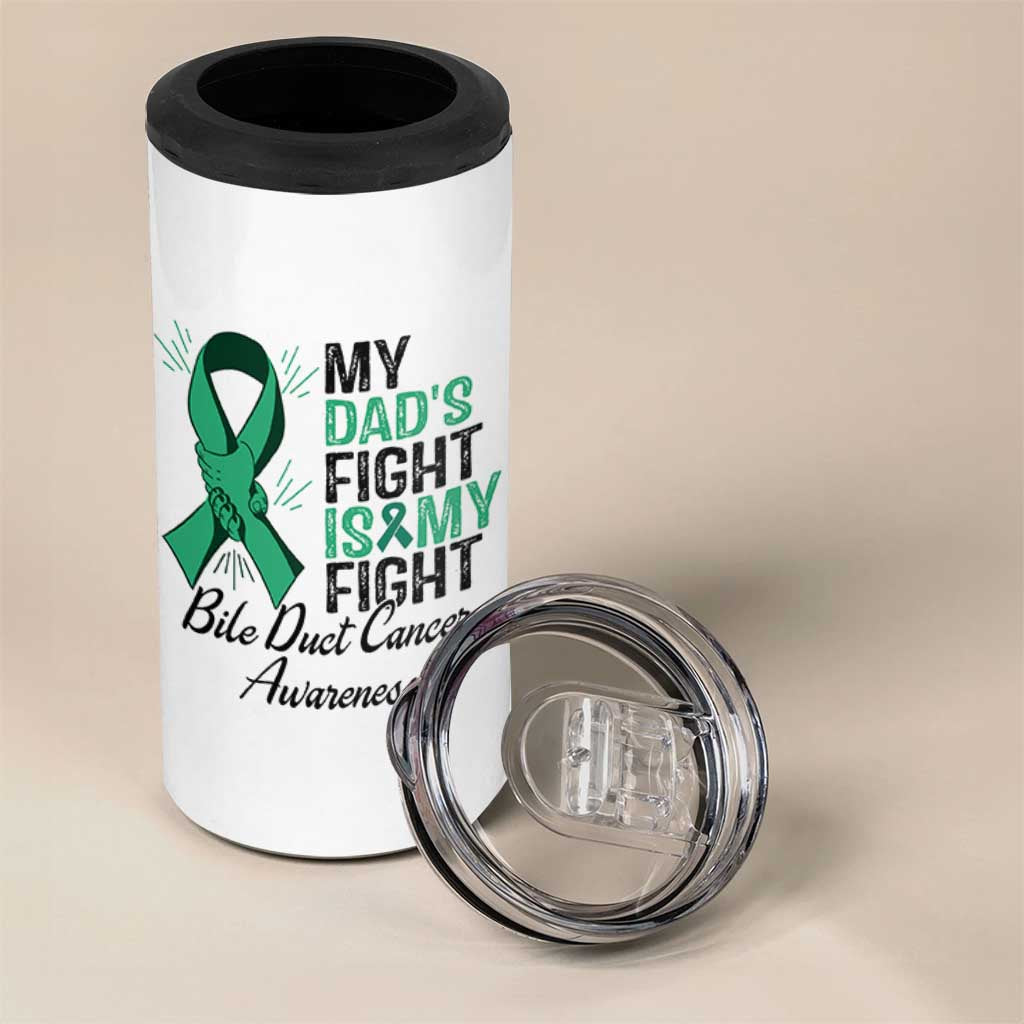 Cholangiocarcinoma Support Warrior Gift 4 in 1 Can Cooler Tumbler My Dad Fight My Fight