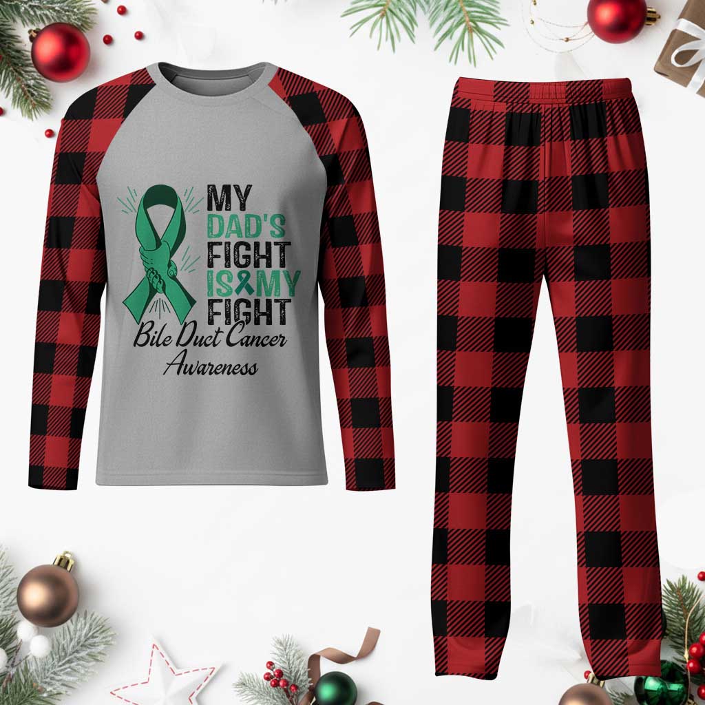 Cholangiocarcinoma Support Warrior Gift Plaid Pajama Set My Dad Fight My Fight