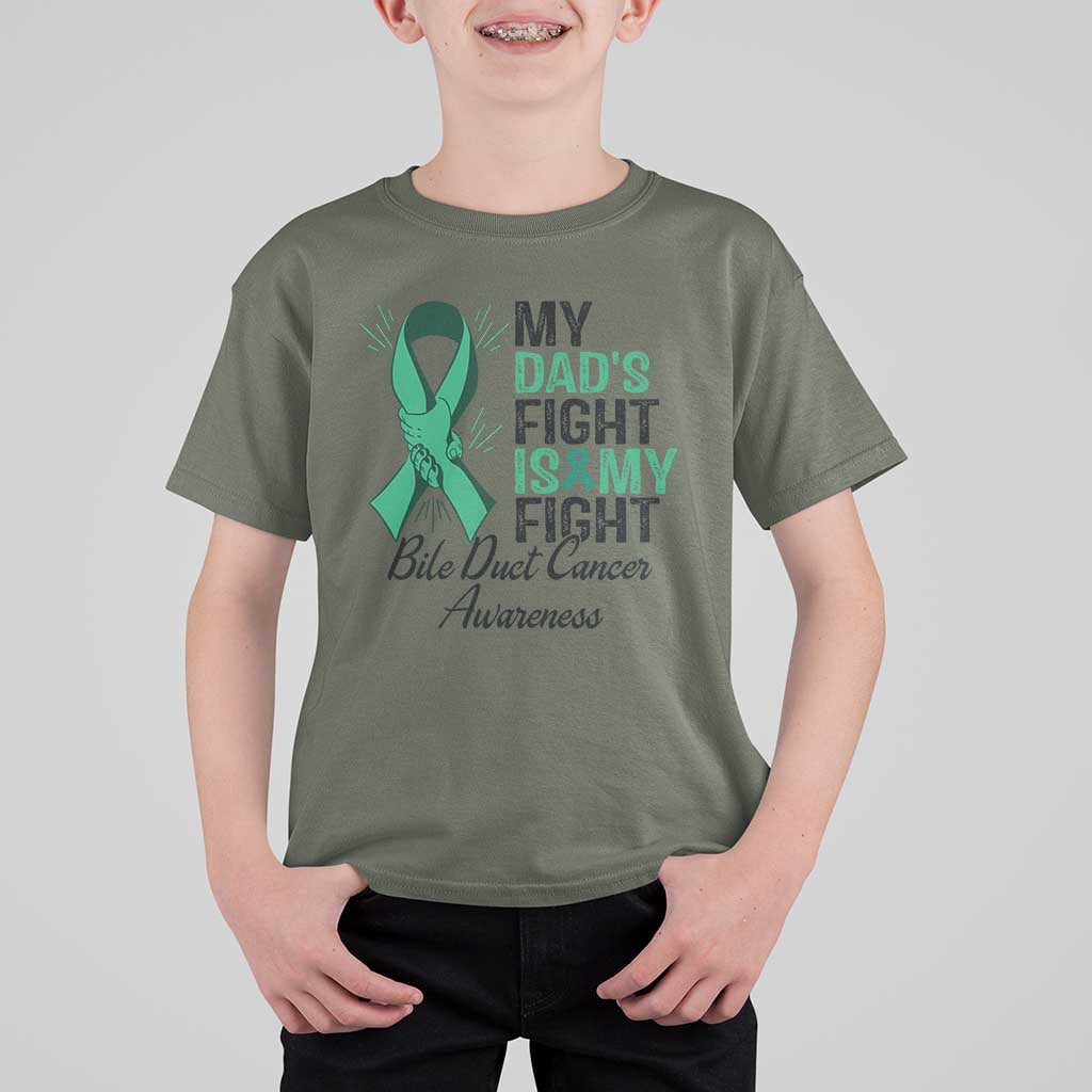 Cholangiocarcinoma Support Warrior Gift T Shirt For Kid My Dad Fight My Fight