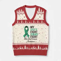 Cholangiocarcinoma Support Warrior Gift V-Neck Knit Sweater Vest My Dad Fight My Fight