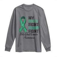 Cholangiocarcinoma Support Warrior Gift Long Sleeve Shirt My Dad Fight My Fight