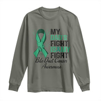 Cholangiocarcinoma Support Warrior Gift Long Sleeve Shirt My Dad Fight My Fight