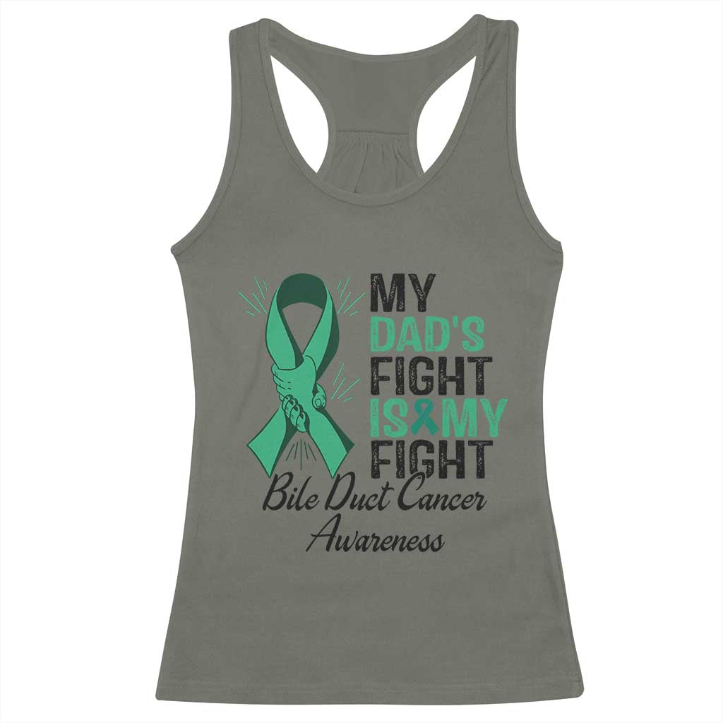 Cholangiocarcinoma Support Warrior Gift Racerback Tank Top My Dad Fight My Fight