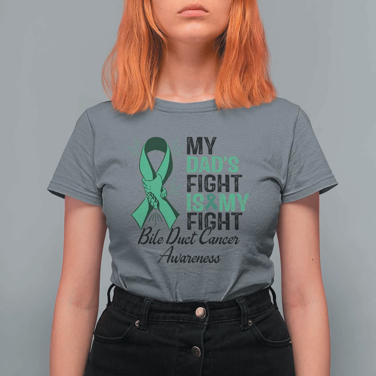 Cholangiocarcinoma Support Warrior Gift T Shirt For Women My Dad Fight My Fight