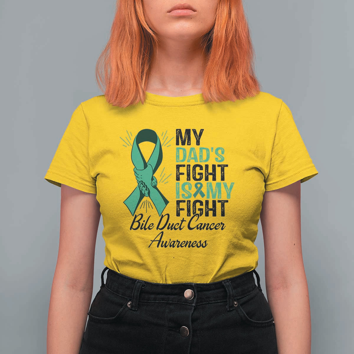 Cholangiocarcinoma Support Warrior Gift T Shirt For Women My Dad Fight My Fight