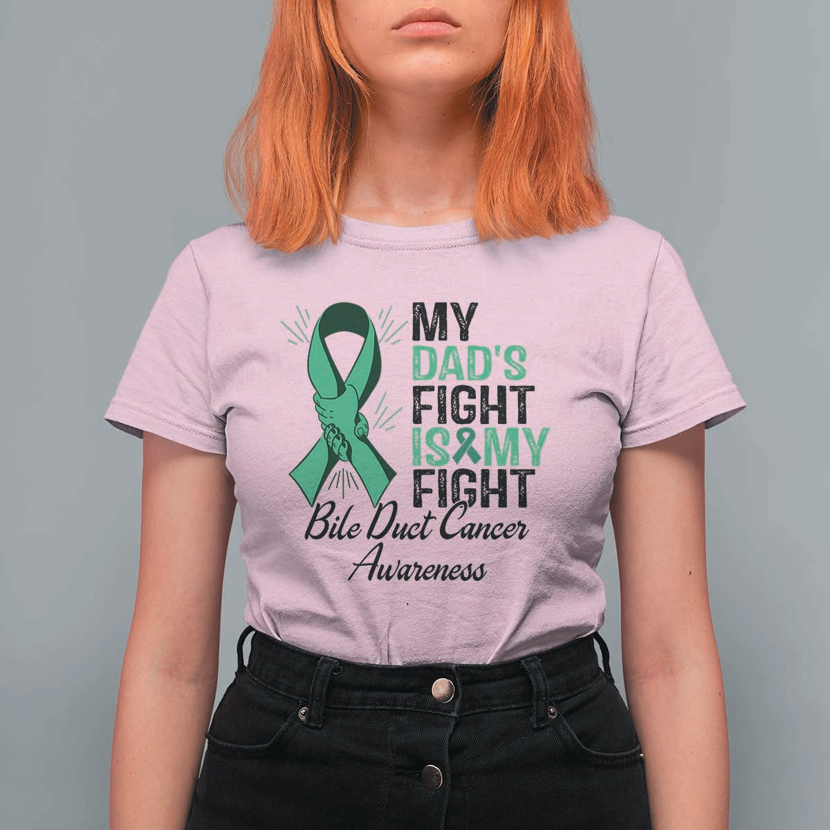 Cholangiocarcinoma Support Warrior Gift T Shirt For Women My Dad Fight My Fight