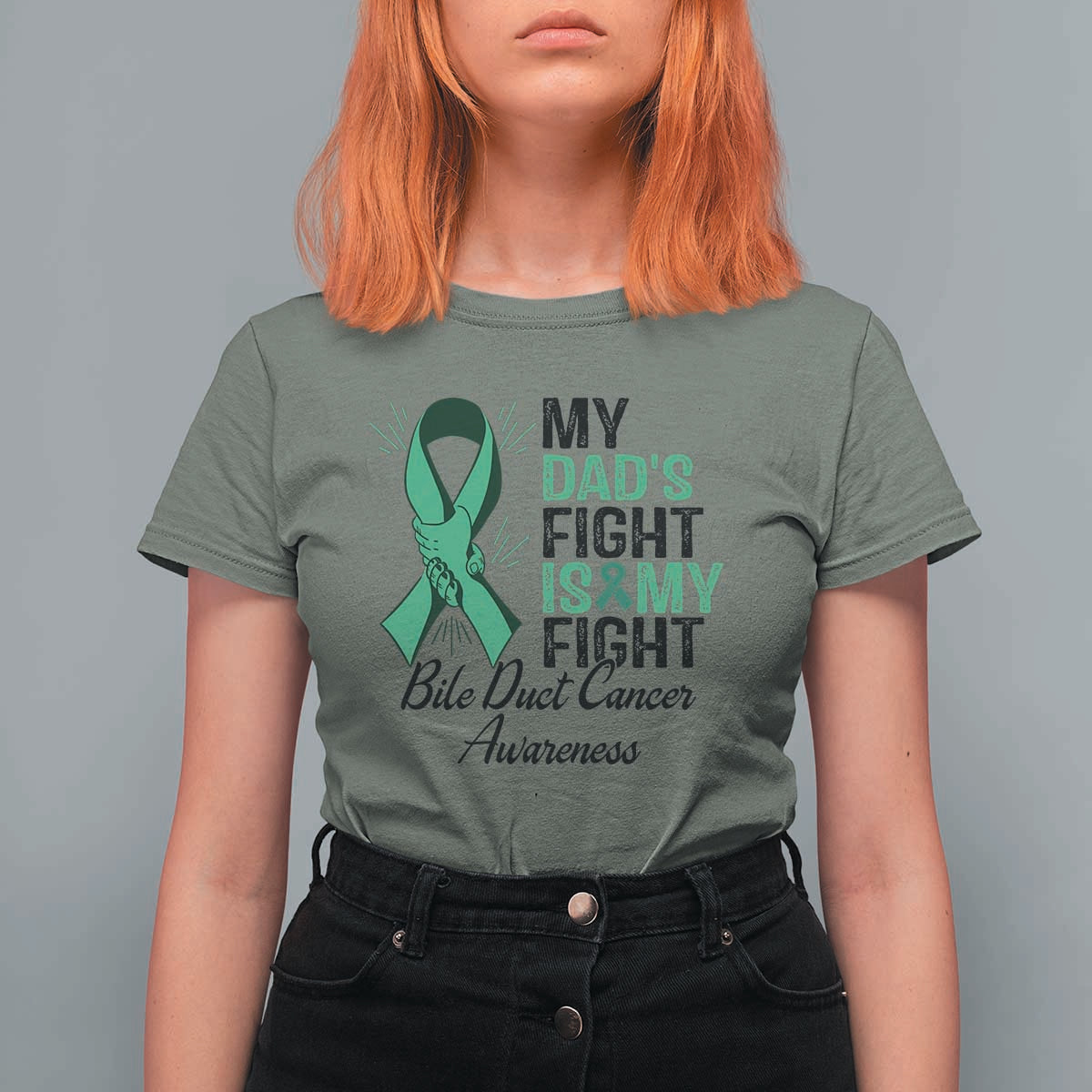 Cholangiocarcinoma Support Warrior Gift T Shirt For Women My Dad Fight My Fight
