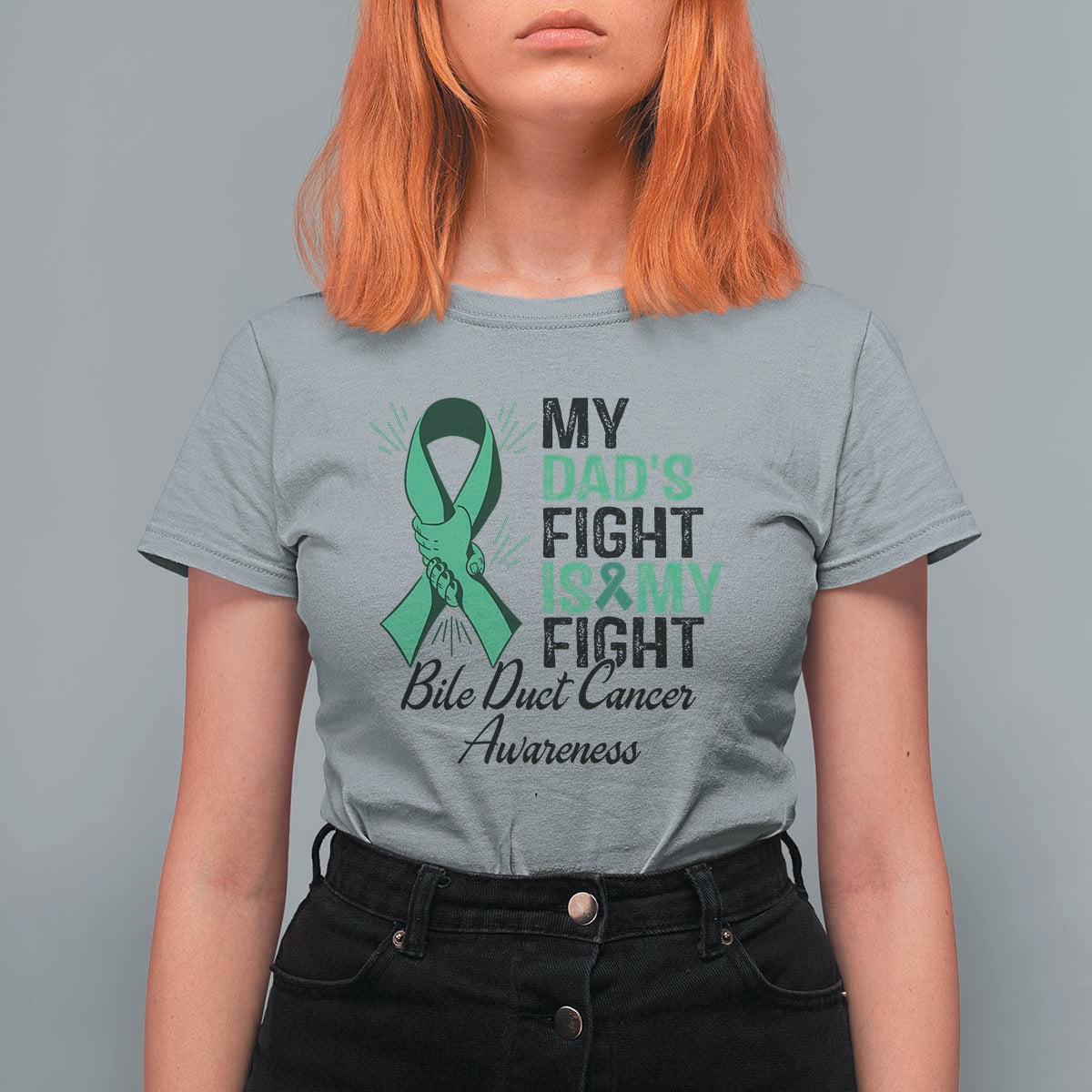 Cholangiocarcinoma Support Warrior Gift T Shirt For Women My Dad Fight My Fight