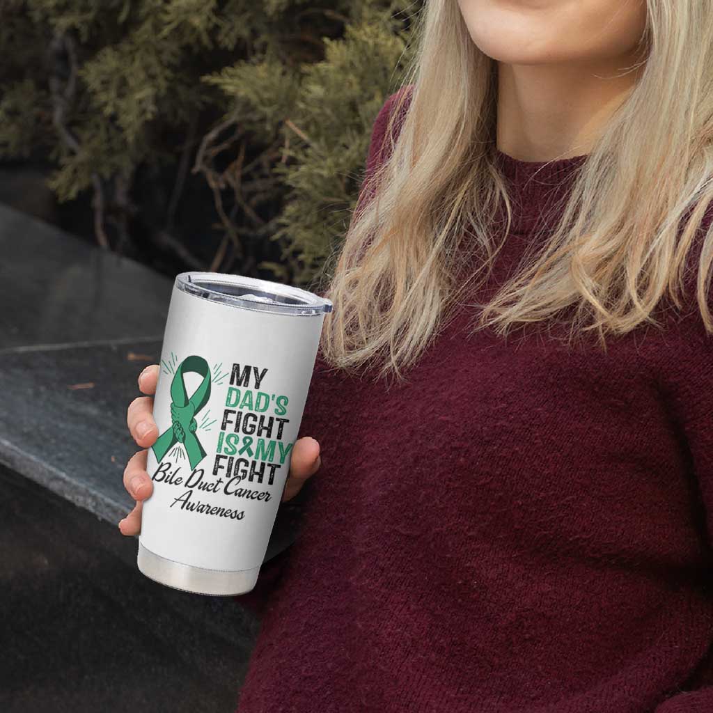 Cholangiocarcinoma Support Warrior Gift Tumbler Cup My Dad Fight My Fight