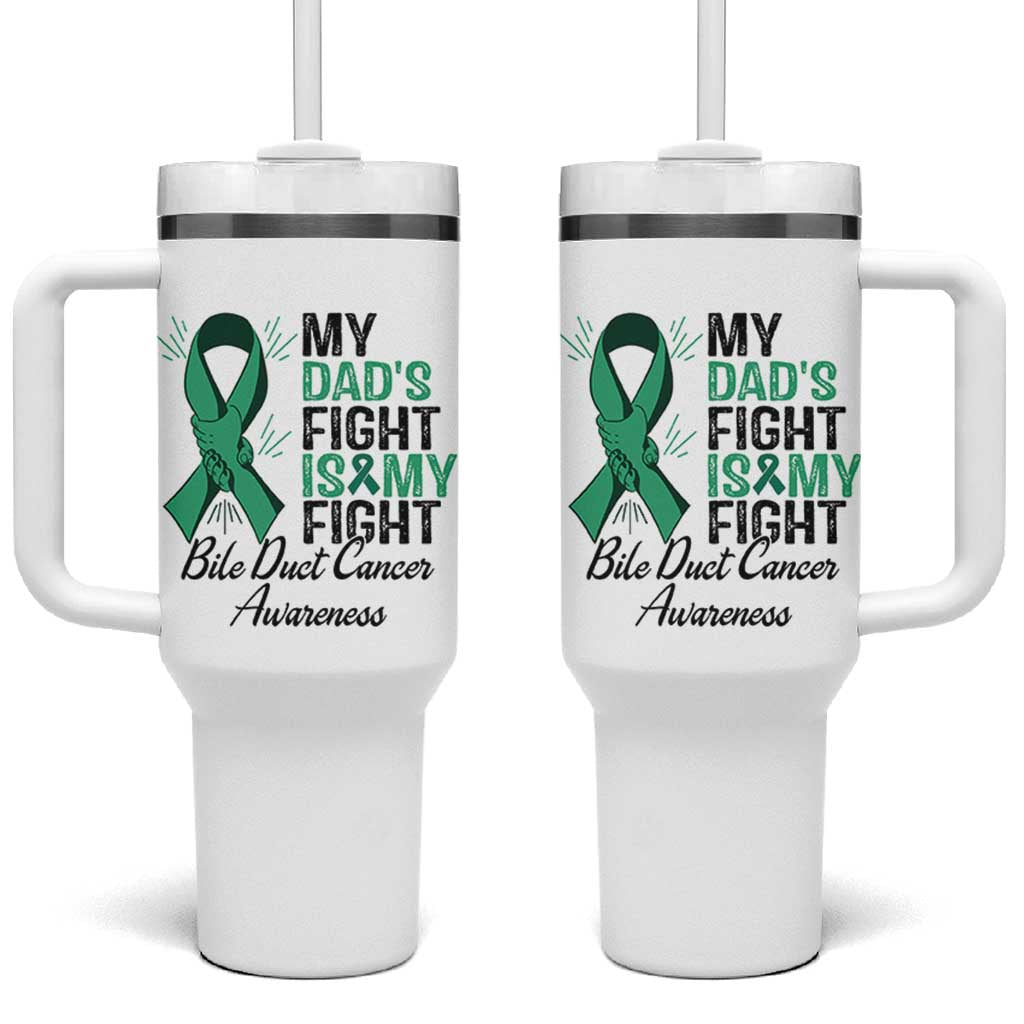 Cholangiocarcinoma Support Warrior Gift Tumbler With Handle My Dad Fight My Fight