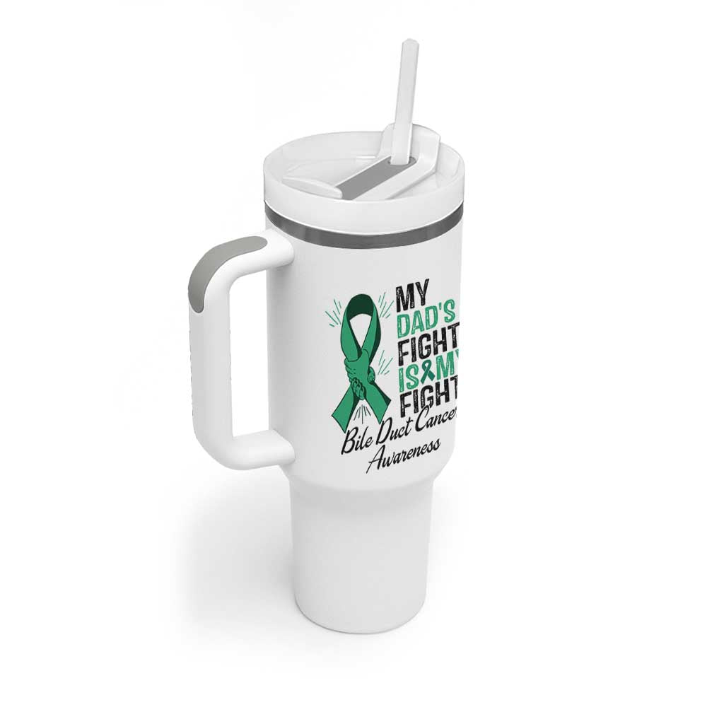 Cholangiocarcinoma Support Warrior Gift Tumbler With Handle My Dad Fight My Fight