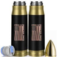 Strike Out Endometrial Cancer Baseball Bullet Tumbler Peach Ribbon American Flag Support Gift