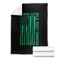 Strike Out Bile Duct Cancer Throw Blanket Baseball American Flag Hope Gift