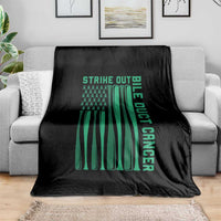 Strike Out Bile Duct Cancer Throw Blanket Baseball American Flag Hope Gift