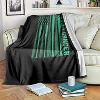 Strike Out Bile Duct Cancer Throw Blanket Baseball American Flag Hope Gift